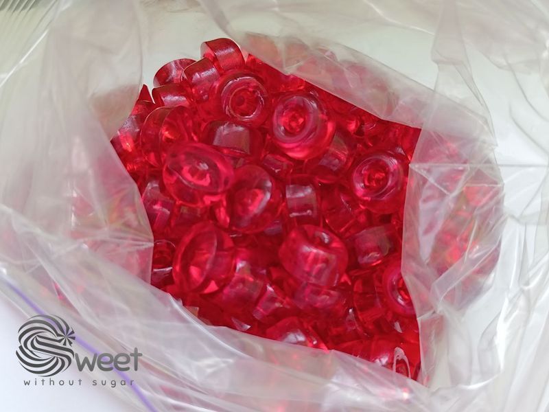 Мармелад желейний "Jelly Donuts" Солодка вишня. Вага 0,5 кг. З підсолоджувачами. Жувальні цукерки без цукру, низькокалорійні, без глютену JD05VSH фото