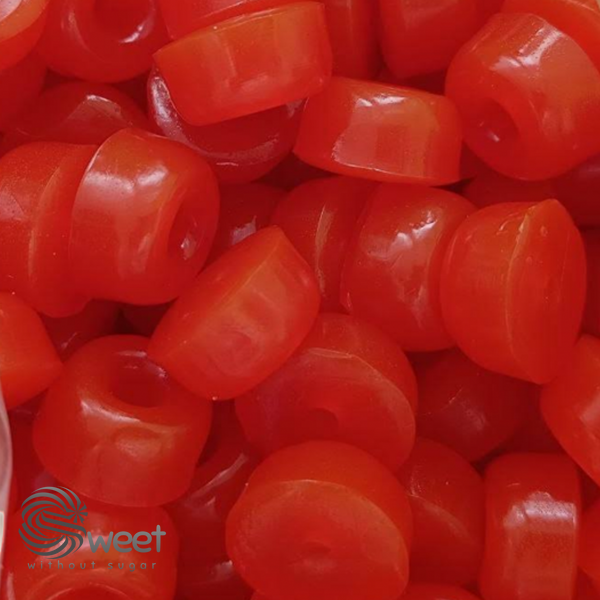 Мармелад желейний "Jelly Donuts" Ароматний персик. Вага 0,5 кг. З підсолоджувачами. Жувальні цукерки без цукру, низькокалорійні, без глютену JD05PR фото