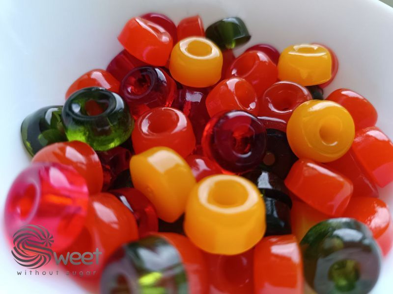 Мармелад желейний "Jelly Donuts" МультиМікс. Вага 0,5 кг. З підсолоджувачами. Жувальні цукерки без цукру, низькокалорійні, без глютену JD05MLT фото